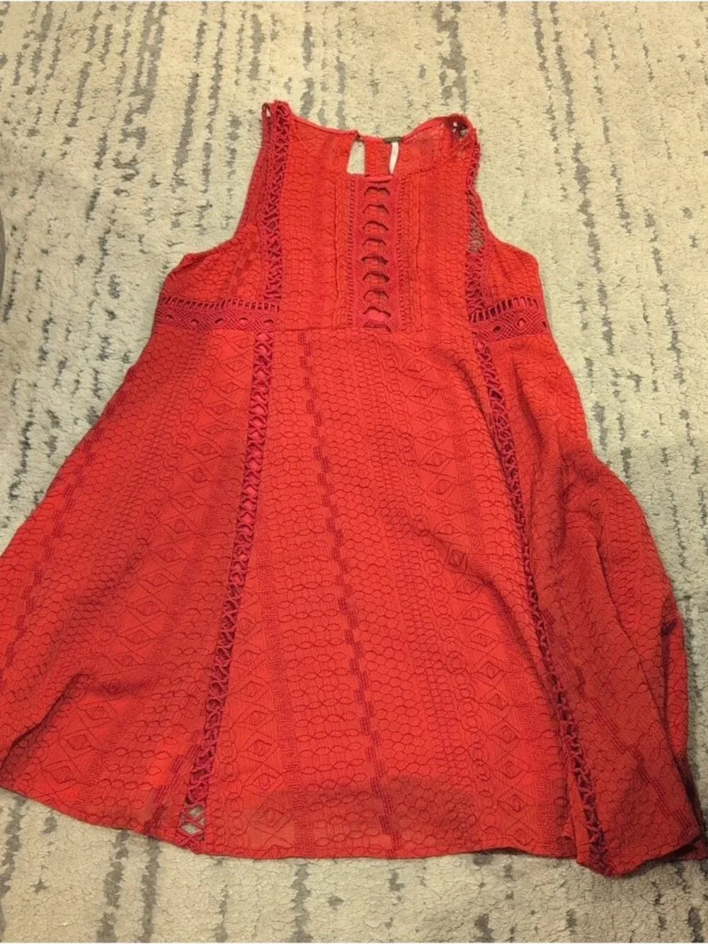 Free People Wherever You Go Fit & Flare Mini Dress Raspberry
